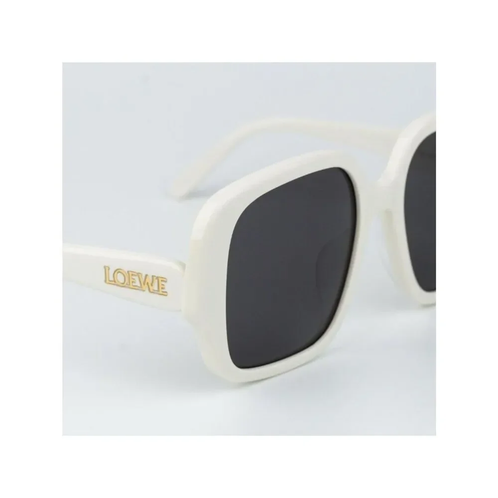 Loewe Women Sunglasses Ivory Smoke Square LW40134U 25A NEW AUTHENTIC